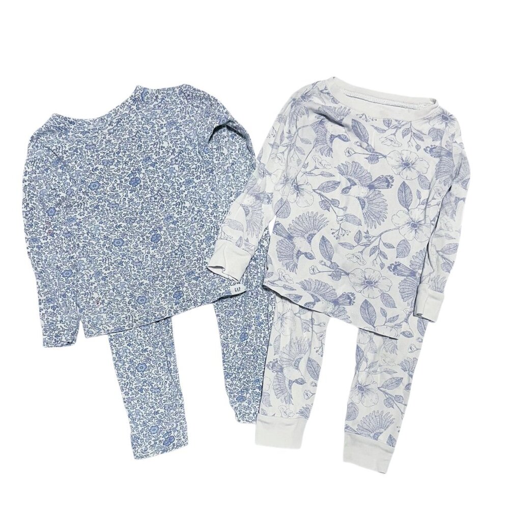 Baby Gap Toddler Girls 2-Piece PJ Sets Long Sleeve Floral Blue